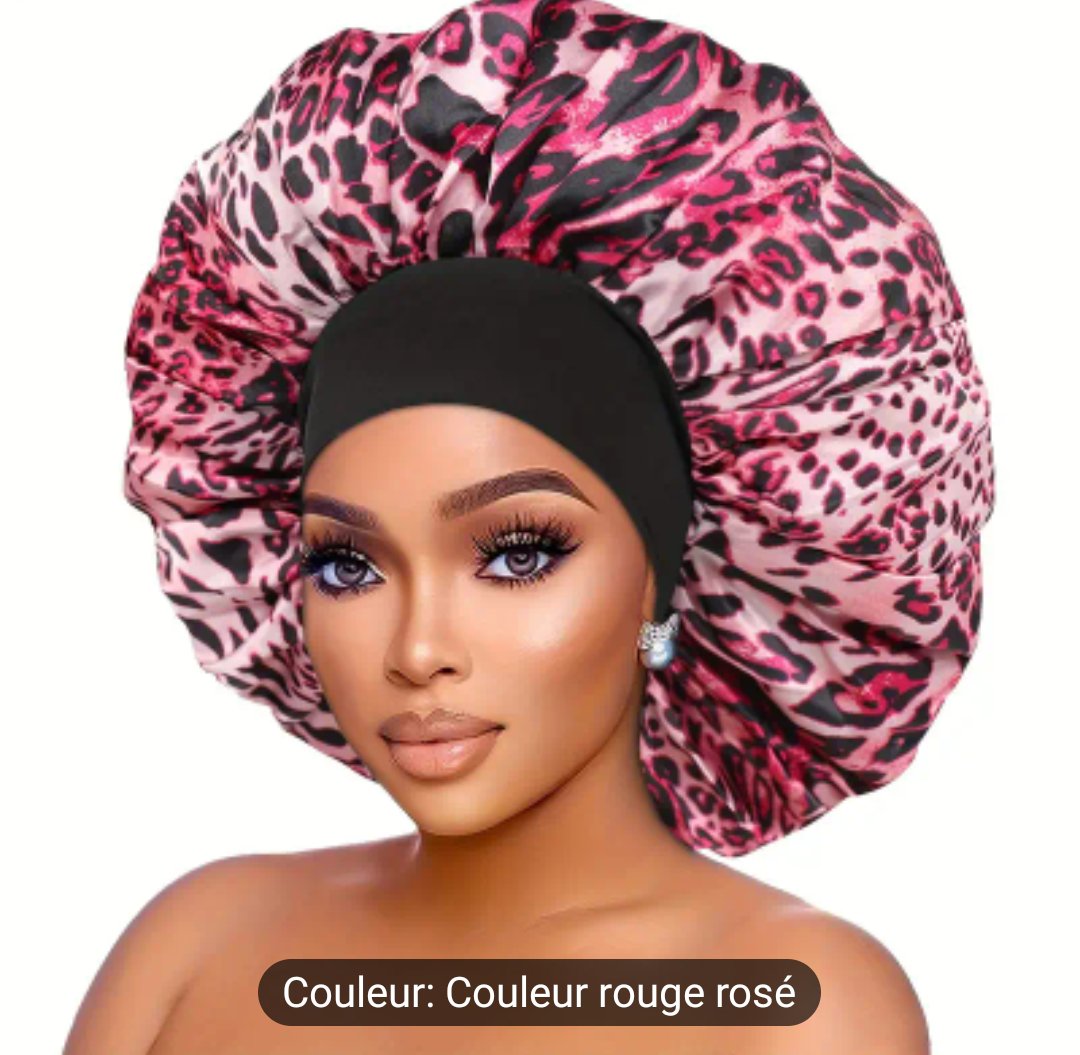 Bonnet de nuit en satin Pinky Red